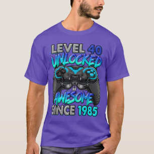 Level 40 Unlocked Awesome Since 1985 40th Birthday T-Shirt