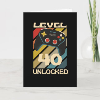 Level 40 Unlocked Funny Gaming Card