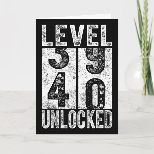Level 40 Unlocked Funny Happy 40th Level Birthday  Card (Front)