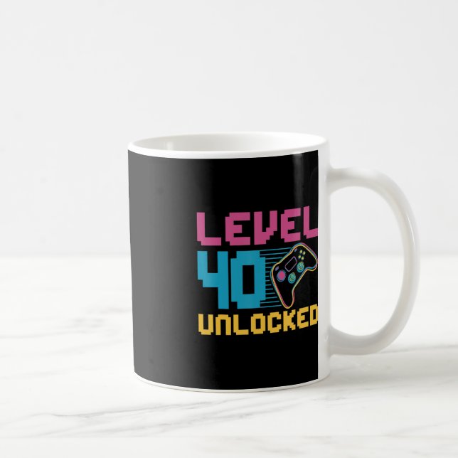 Level 40 unlocked Gaming Birthday  Coffee Mug (Right)