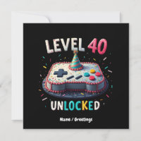 Level 40 Unlocked Gaming Style 40th Birthday