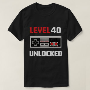 Level 40 Unlocked Retro Gaming 40th Birthday T-Shirt