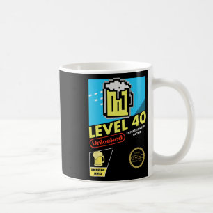 Level 40 Unlocked Video Game 40th Birthday  Coffee Mug
