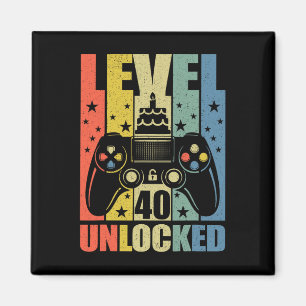 Level 40 Unlocked Video Game 40th Birthday Gamer B Magnet