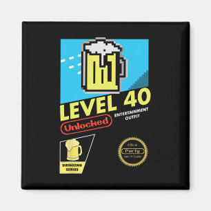 Level 40 Unlocked Video Game 40th Birthday  Magnet