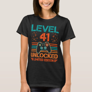 Level 41 Unlocked Video Gamer Birthday Decor for 4 T-Shirt