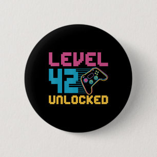 Level 42 unlocked Gaming Birthday 6 Cm Round Badge