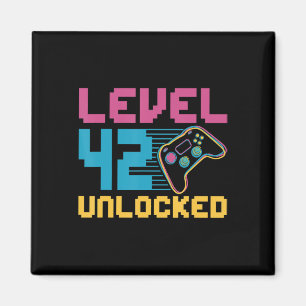Level 42 unlocked Gaming Birthday Magnet