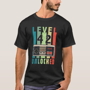 Level 42 Unlocked Video Gamer 42Nd Birthday Gifts T-Shirt