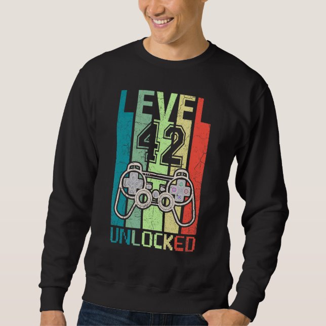 Level 42 Unlocked  Video Gamer 42th Birthday  Tee (Front)