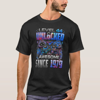 Level 44 Unlocked Awesome Since 1979 44th Birthday T-Shirt