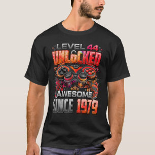 Level 44 Unlocked Awesome Since 1979 44th Birthday T-Shirt