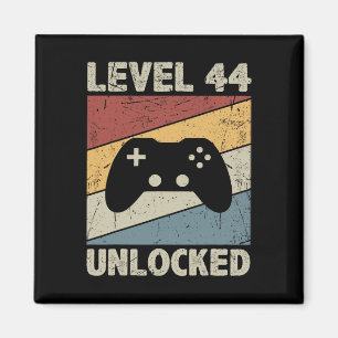 Level 44 Unlocked - Retro Vintage Funny 44th Birth Magnet