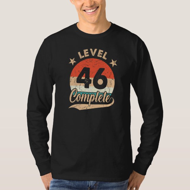 Level 46 Complete Retro 46th Wedding Aniversary Fo T-Shirt (Front)
