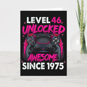 Level 46 Unlocked Awesome Since 1975 46th Birthday Card