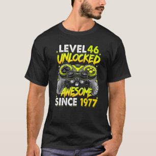 Level 46 Unlocked Awesome Since 1977 46th Birthday T-Shirt