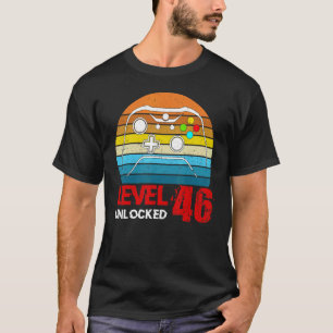 Level 46 Unlocked  Video Gamer 46th Birthday Men W T-Shirt