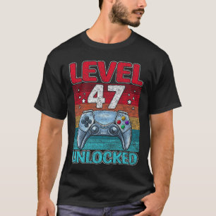 Level 47 Unlocked Awesome Since 1974 47th Birthday T-Shirt