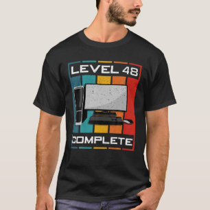 Level 48 Complete I 48Th Birthday Computer Gaming T-Shirt