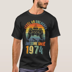 Level 49 Unlocked  49th Birthday Gamer 1974 Boys G T-Shirt