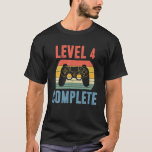Level 4 Complete Gamer Funny 4 Years Wedding Anniv T-Shirt