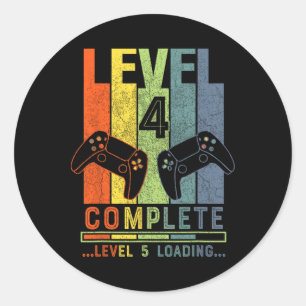 Level 4 Complete Gamer Gift 4 Years Wedding Annive Classic Round Sticker