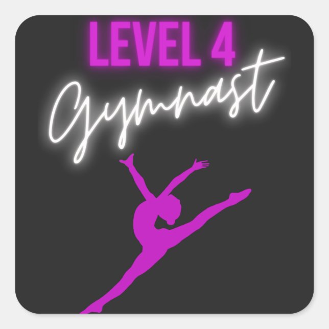 Level 4 Gymnast Square Sticker (Front)
