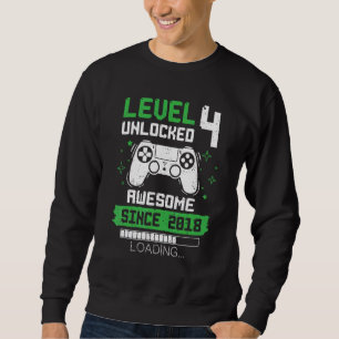 Level 4 Unlocked Awesome Since 2018 Gamer 4th Birt Sweatshirt