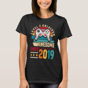 Level 4 Unlocked Gamer 4th Bday Boy 4 Year Old T-Shirt
