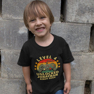 Level 4 Unlocked Gamer Boy Birthday 4 T-Shirt
