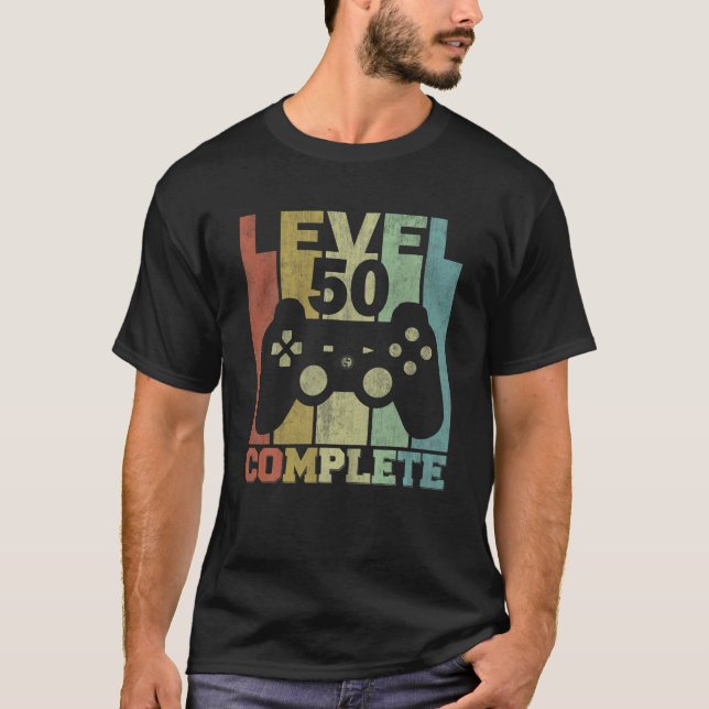 Level 50 Complete 50 Years Birthday Gift For Men A T-Shirt (Front)