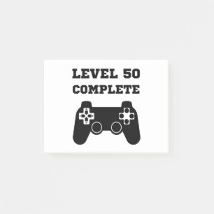 Level 50 complete 50th birthday post-it notes