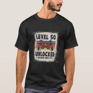 Level 50 Unlocked Awesome Since 1972 Retro Birthda T-Shirt