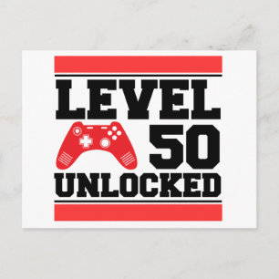 Level 50 Unlocked Postcard