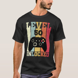 Level 50 Unlocked Video Gamer 50th Birthday 1 T-Shirt