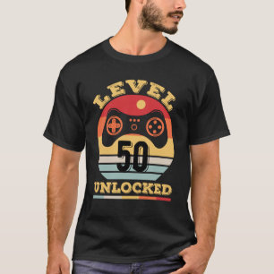 Level 50 Unlocked Video Gamer 50th Birthday Gift T-Shirt