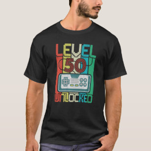 Level 50 Unlocked Video Gamer 50th Birthday T-Shirt