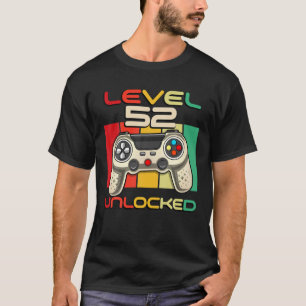 Level 52 Unlocked Videogamer Born In 1969 52 Years T-Shirt