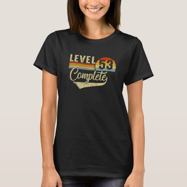 Level 53 Complete Retro Video Gamers Couple 53rd A T-Shirt (Front)