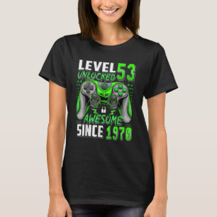 Level 53 Unlocked Since 1970 53rd Birthday Video G T-Shirt