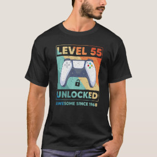 Level 55 Unlocked 55th Birthday Women Men Since 19 T-Shirt
