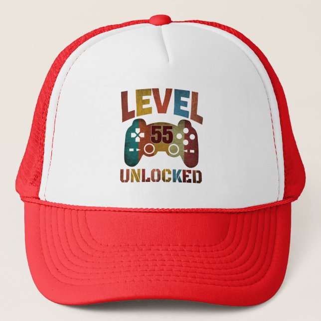 LEVEL 55 UNLOCKED TRUCKER HAT (Front)