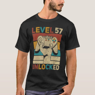 Level 57 Unlocked 57th Birthday 57 Years Old Gamer T-Shirt