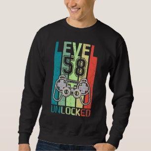 Level 58 Unlocked  Video Gamer 58th Birthday  Tee
