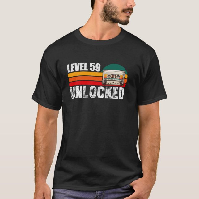 Level 59 Unlocked Video Games 59th Birthday Long S T-Shirt (Front)