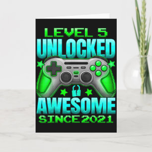 Level 5 Unlocked 5 Year Old For Boys 5th Birthday Card