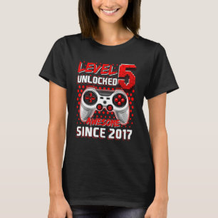 Level 5 Unlocked Awesome 2017 Video Game 5th Birth T-Shirt