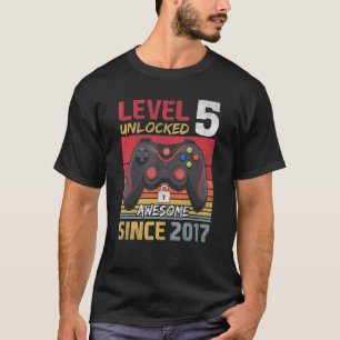 Level 5 Unlocked Awesome 2017 Video Game 5th Birth T-Shirt