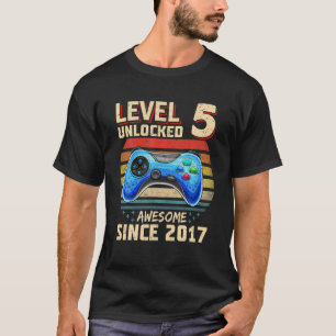 Level 5 Unlocked Awesome 2017 Video Gamer 5Th Birt T-Shirt