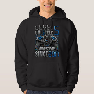 Level 5 Unlocked Awesome Since 2017 5th Birthday   Hoodie